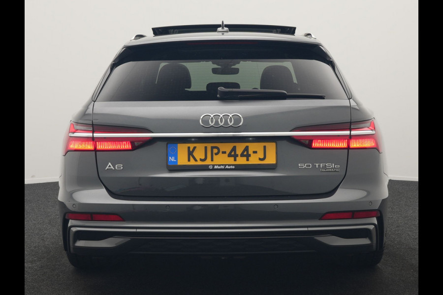 Audi A6 Avant 50 TFSI e quattro S Line PHEV 300pk Dealer O.H | Panodak | Head Up | Adaptive Cruise | Lederen Sportstoelen Memory & Verwarmd | S Sportstuur Verwarmd | Apple Carplay | Blis | Sfeerverlichting | Keyless | Navigatie | Virtual | DAB | 19" L. | Plug In Hybrid |