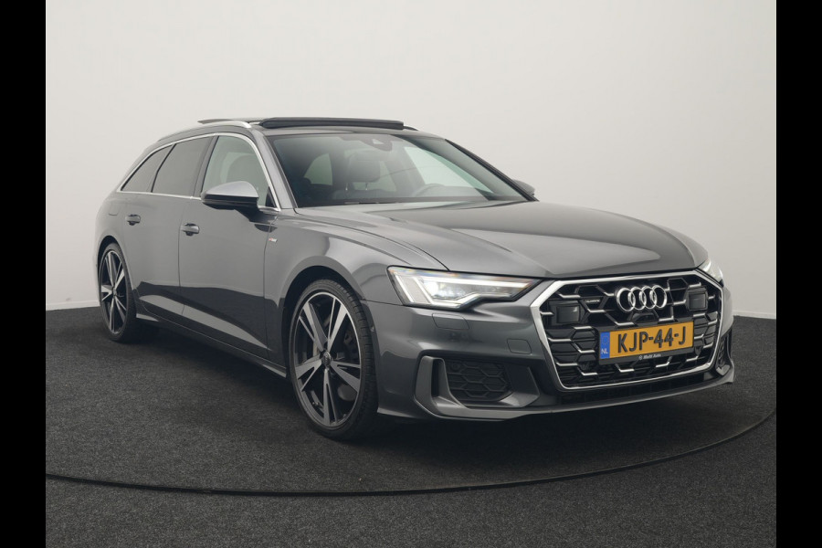 Audi A6 Avant 50 TFSI e quattro S Line PHEV 300pk Dealer O.H | Panodak | Head Up | Adaptive Cruise | Lederen Sportstoelen Memory & Verwarmd | S Sportstuur Verwarmd | Apple Carplay | Blis | Sfeerverlichting | Keyless | Navigatie | Virtual | DAB | 19" L. | Plug In Hybrid |