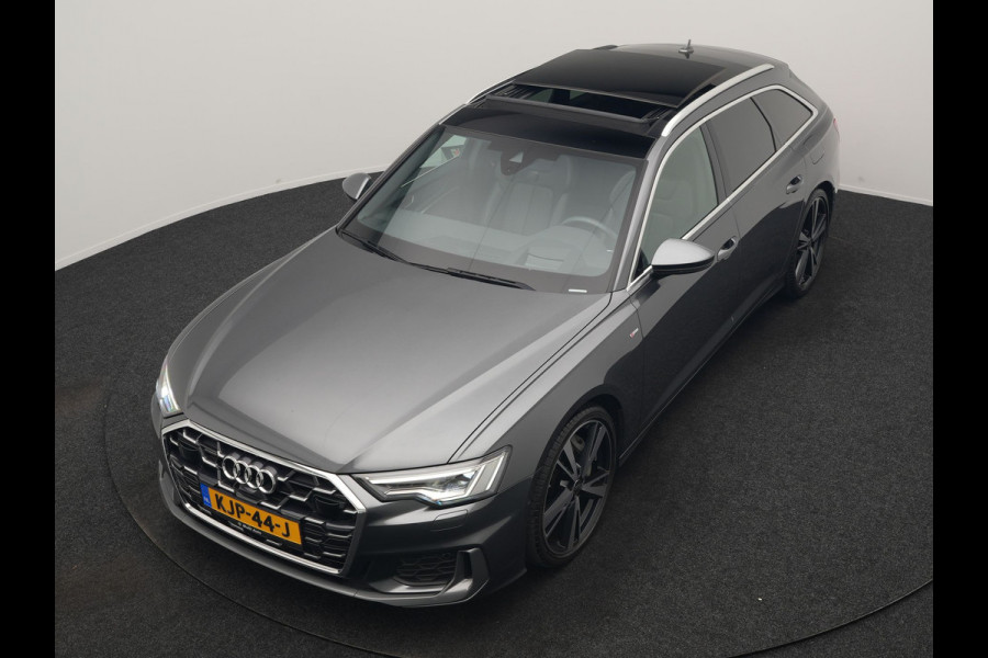 Audi A6 Avant 50 TFSI e quattro S Line PHEV 300pk Dealer O.H | Panodak | Head Up | Adaptive Cruise | Lederen Sportstoelen Memory & Verwarmd | S Sportstuur Verwarmd | Apple Carplay | Blis | Sfeerverlichting | Keyless | Navigatie | Virtual | DAB | 19" L. | Plug In Hybrid |