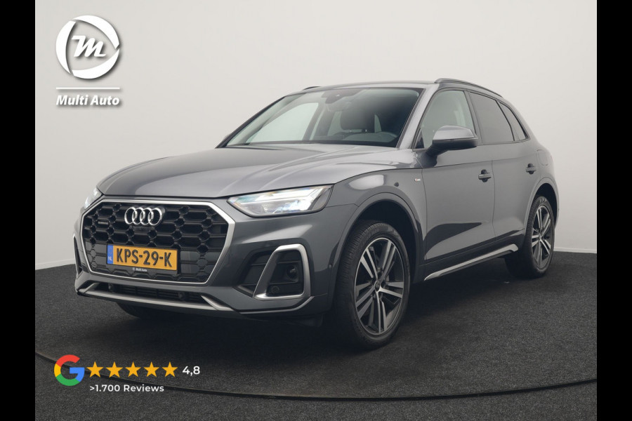 Audi Q5 55 TFSI e S Line PHEV 367pk Dealer O.H. | Trekhaak Af Fabriek | 360 Camera | Alcantara Sportstoelen Verwarmd | Cruise Control | Keyless | Sfeerverlichting | Virtual | Navigatie | DAB | 20"L.M | Plug In Hybrid |