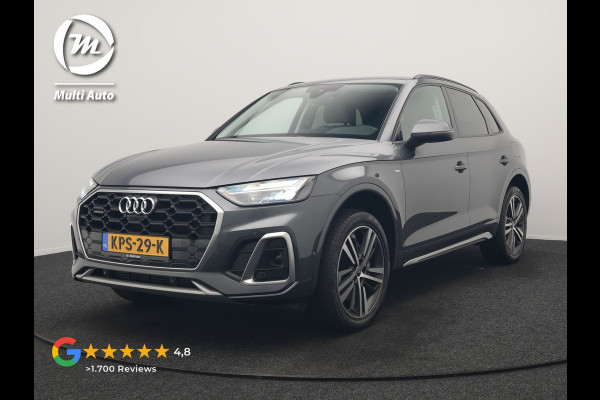 Audi Q5 55 TFSI e S Line PHEV 367pk Dealer O.H. | Trekhaak Af Fabriek | 360 Camera | Alcantara Sportstoelen Verwarmd | Cruise Control | Keyless | Sfeerverlichting | Virtual | Navigatie | DAB | 20"L.M | Plug In Hybrid |