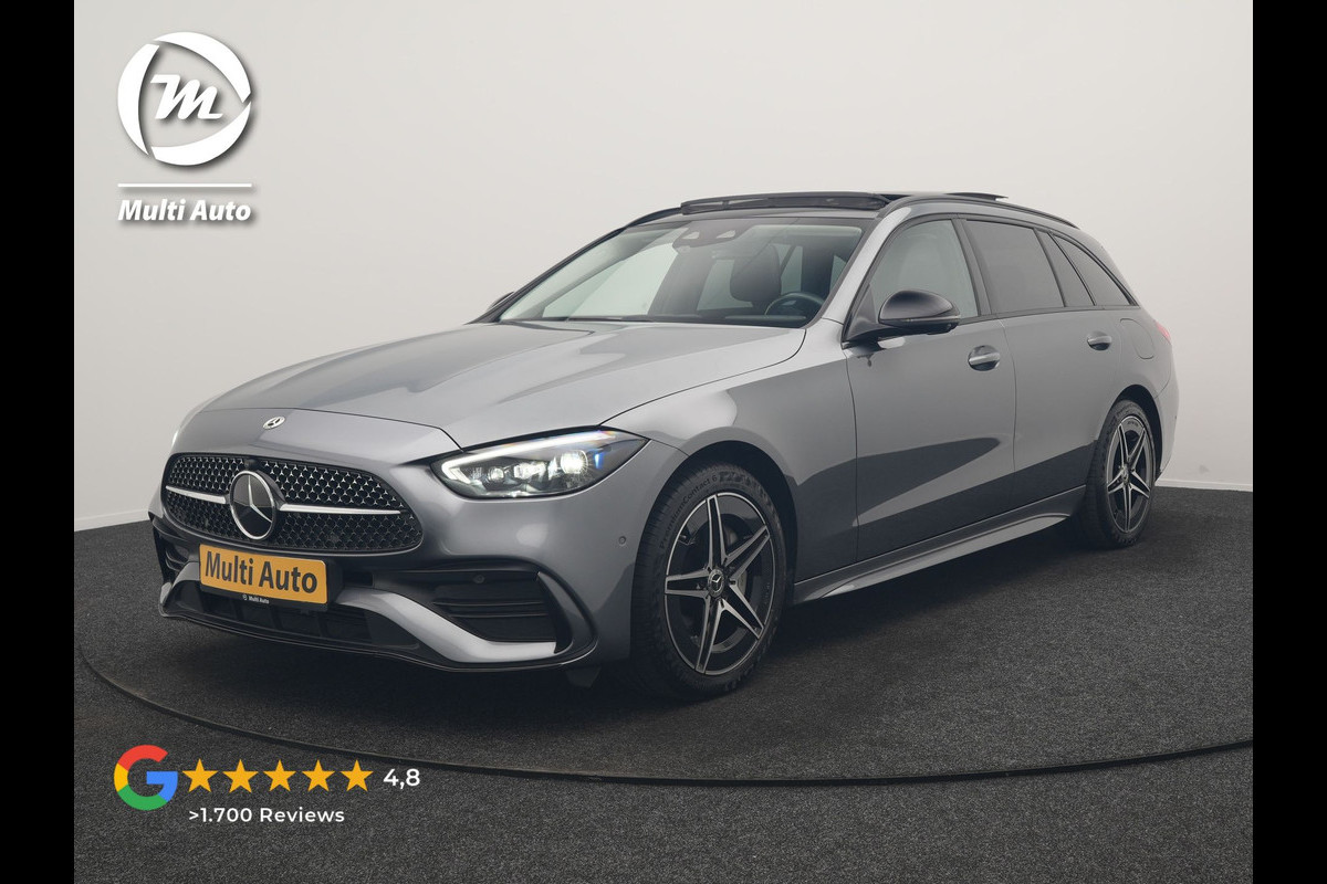 Mercedes-Benz C-Klasse Estate 300 e AMG Line PHEV 313pk Dealer O.H | Trekhaak Af Fabriek | Panodak | 360 Camera | Adaptive Cruise | Digital LED | Alcatara Sportstoelen Memory & Verwarmd | BLIS | Sfeerverlichting | Apple Carplay | Virtual | Navigatie | DAB | 18"L.M | Plug In Hybrid |