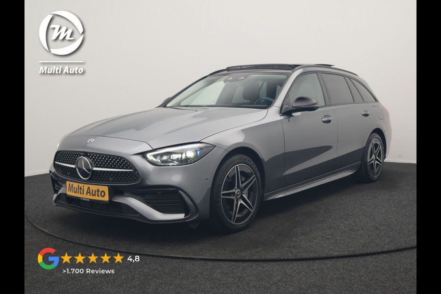 Mercedes-Benz C-Klasse Estate 300 e AMG Line PHEV 313pk Dealer O.H | Trekhaak Af Fabriek | Panodak | 360 Camera | Adaptive Cruise | Digital LED | Alcatara Sportstoelen Memory & Verwarmd | BLIS | Sfeerverlichting | Apple Carplay | Virtual | Navigatie | DAB | 18"L.M | Plug In Hybrid |