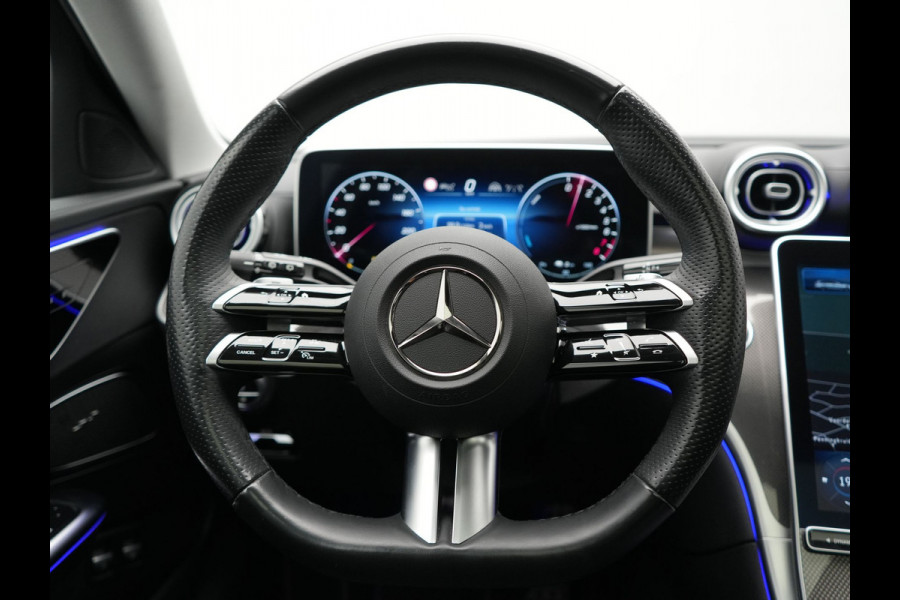 Mercedes-Benz C-Klasse Estate 300 e AMG Line PHEV 313pk Dealer O.H | Trekhaak Af Fabriek | Panodak | 360 Camera | Adaptive Cruise | Digital LED | Alcatara Sportstoelen Memory & Verwarmd | BLIS | Sfeerverlichting | Apple Carplay | Virtual | Navigatie | DAB | 18"L.M | Plug In Hybrid |