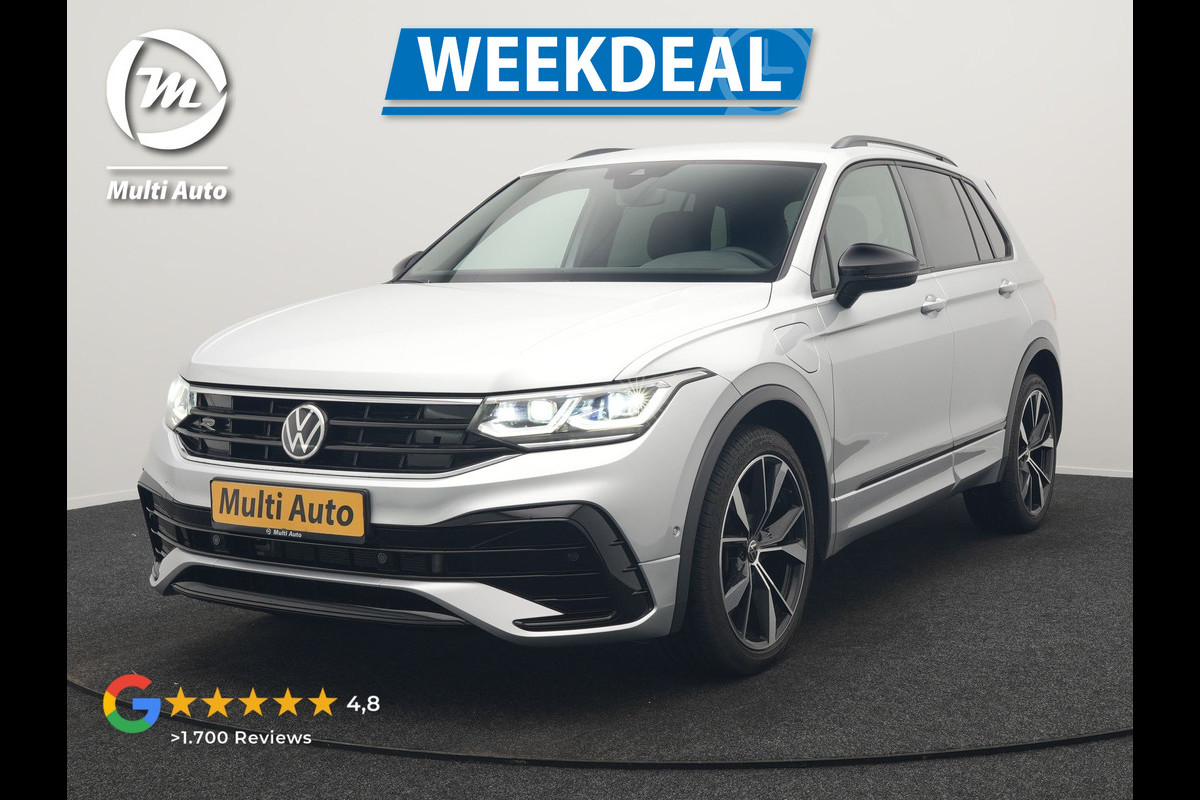 Volkswagen Tiguan 1.4 TSI eHybrid R-Line PHEV 245pk Dealer O.H | Trekhaak Af Fabriek | Adaptive Cruise | IQ Light | Adaptive Onderstel | Camera | Alcantara Sportstoelen & Stuur Verwarmd | Blis | Keyless | Sfeerverlichting | Virtual | Navigatie | DAB | 20"L.M | Plug In Hybrid |