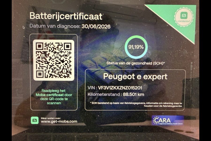 Peugeot e-Expert Standard Premium 136 PK 75 kWh CarPlay/Cruise control/achteruitrij camera