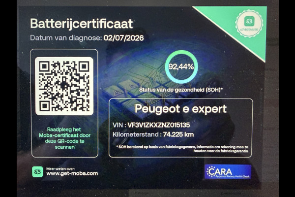 Peugeot e-Expert Standard Premium 136 PK 75 kWh Cruise Control