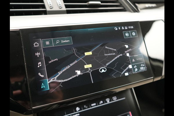 Audi Q8 e-tron 55 quattro S Line 114 kWh 408pk Dealer O.H | Trekhaak Afn. | Adaptive Cruise | Camera | Head Up | Matrix LED | Lederen Sportstoelen Memory & Ventilatie | Apple Carplay | Virtual | Stoelverwarming | Navigatie | DAB | 20"L.M |
