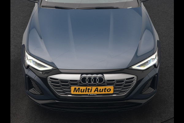 Audi Q8 e-tron 55 quattro S Line 114 kWh 408pk Dealer O.H | Trekhaak Afn. | Adaptive Cruise | Camera | Head Up | Matrix LED | Lederen Sportstoelen Memory & Ventilatie | Apple Carplay | Virtual | Stoelverwarming | Navigatie | DAB | 20"L.M |
