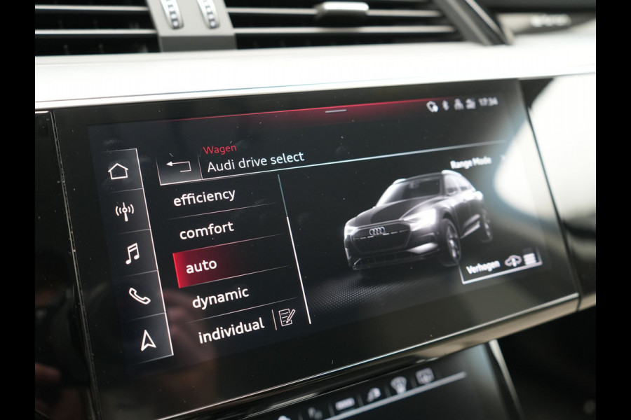 Audi Q8 e-tron 55 quattro S Line 114 kWh 408pk Dealer O.H | Trekhaak Afn. | Adaptive Cruise | Camera | Head Up | Matrix LED | Lederen Sportstoelen Memory & Ventilatie | Apple Carplay | Virtual | Stoelverwarming | Navigatie | DAB | 20"L.M |