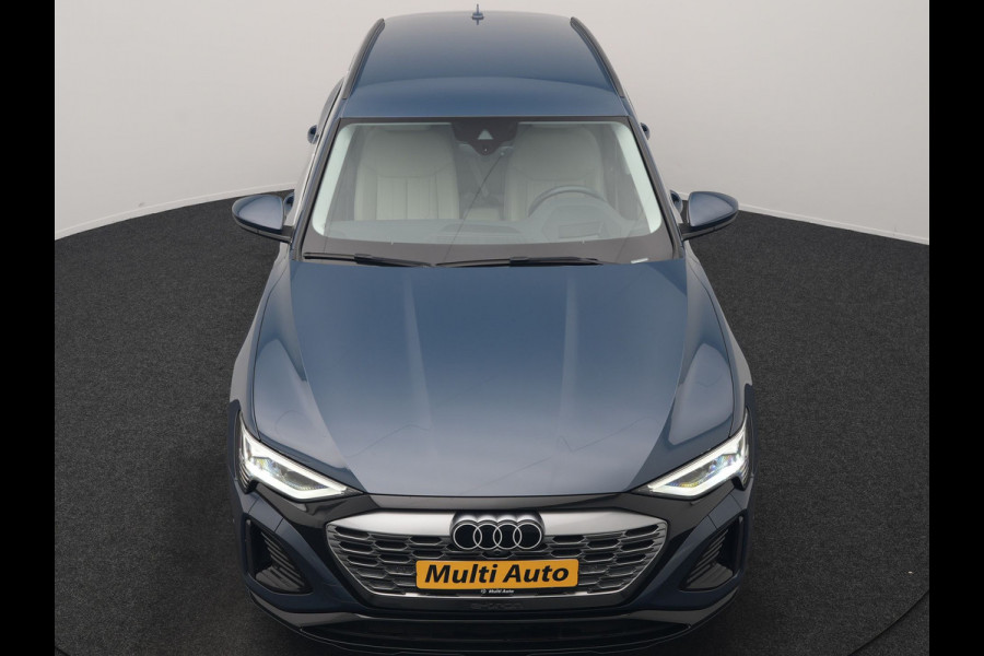 Audi Q8 e-tron 55 quattro S Line 114 kWh 408pk Dealer O.H | Trekhaak Afn. | Adaptive Cruise | Camera | Head Up | Matrix LED | Lederen Sportstoelen Memory & Ventilatie | Apple Carplay | Virtual | Stoelverwarming | Navigatie | DAB | 20"L.M |
