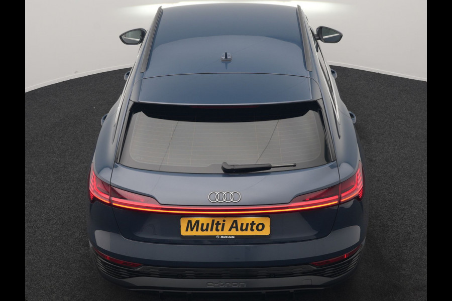 Audi Q8 e-tron 55 quattro S Line 114 kWh 408pk Dealer O.H | Trekhaak Afn. | Adaptive Cruise | Camera | Head Up | Matrix LED | Lederen Sportstoelen Memory & Ventilatie | Apple Carplay | Virtual | Stoelverwarming | Navigatie | DAB | 20"L.M |