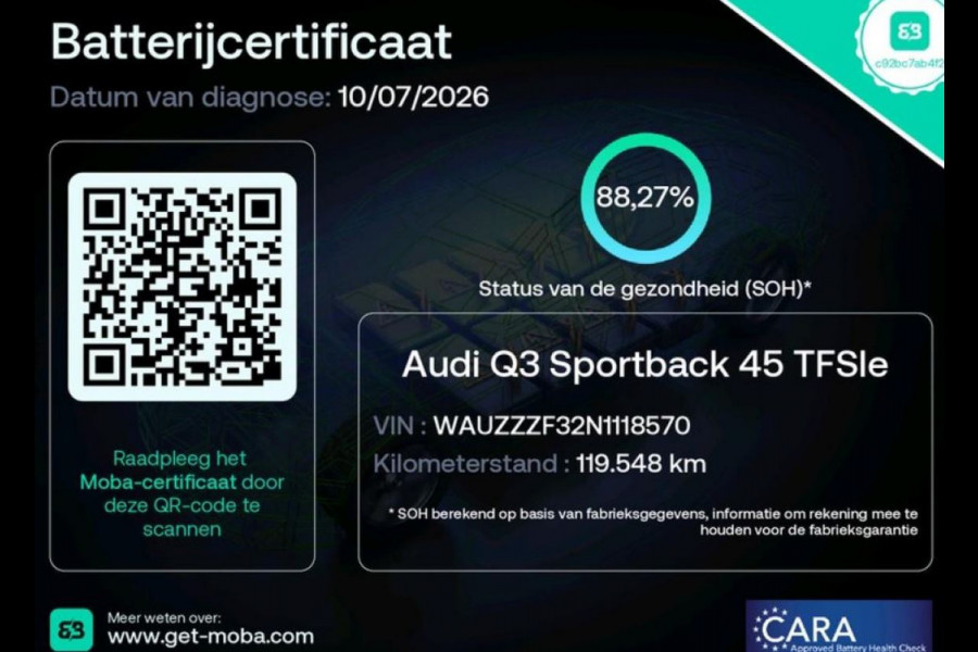 Audi Q3 Sportback 45 TFSI e Hybride S Edition / 1/2 Leder-Sport / Navigatie-multimedia / Airco-ecc./ Pdc./ A.klep electrisch / Apk 05-2028