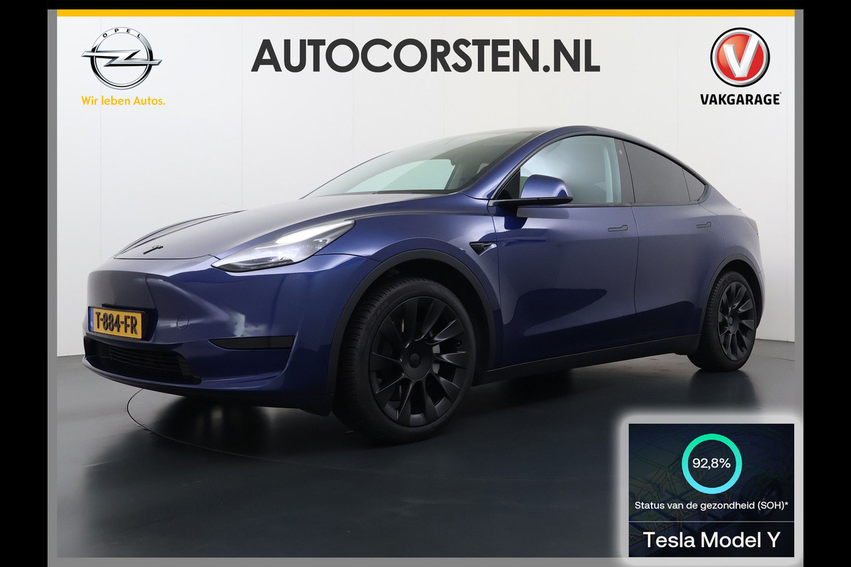 Tesla Model Y RWD 300PK LFP Accu Trekhaak Spoiler 20"lm Warmtepomp Leer PanoDak Navi Premium-Audio Ecc Adap.Cruise Camera's Traffic-Aware-Cruise+Sturen  AI FSD-3 Computer SOH 92% Stuur+Stoelverwarming Led Traffic-Aware Cruise Control Toybox Elek.Achterklep 1.600KG Trekgewicht 1e Eigenaar Origineel Nederlandse Auto