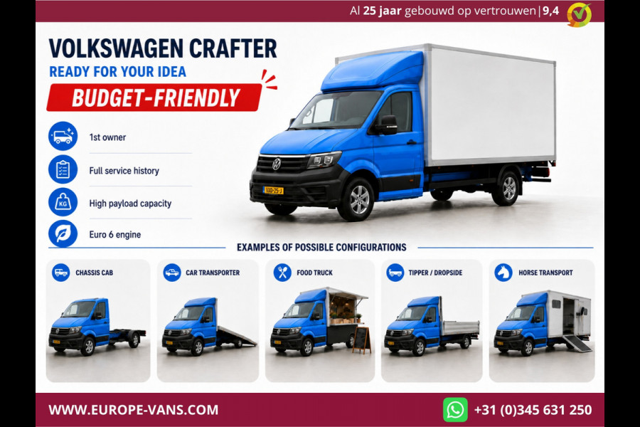 Volkswagen Crafter 35 2.0 TDI E6 Bakwagen met achterdeuren 2-Persoons 03-2021