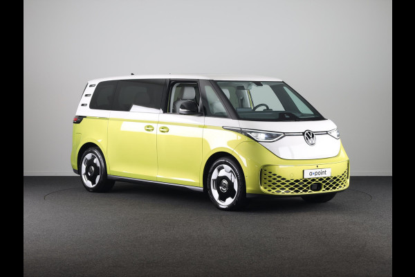 Volkswagen ID. Buzz Pro 86 kWh LWB 7p. 286 pk | SoH 96,36% |Navigatie | Panoramadak | Trekhaak (wegklapbaar) | Parkeersensoren (Park assist) | Rondomzicht camera | Elektr. schuifdeuren | Stoelverwarming |