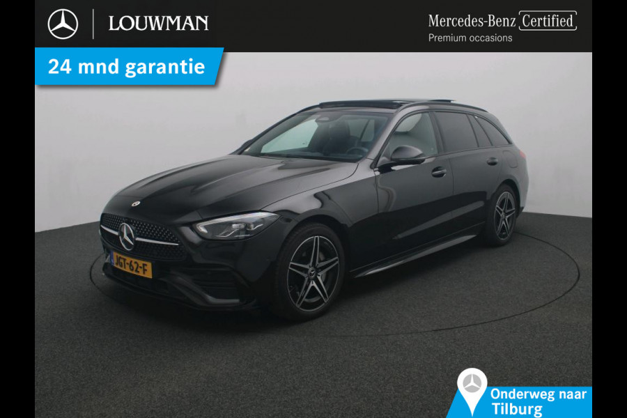 Mercedes-Benz C-Klasse Estate 300 e Business Solution AMG AMG Line | Night Pakket | Panorama Schuif-Kanteldak | Parkeerpakket met 360°-camera | Alarm Klasse 3. Inclusief 24 maanden Mercedes-Benz Certified garantie voor Europa.