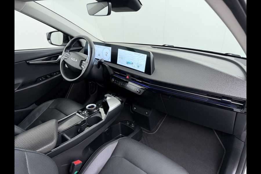 Kia Ev6 Plus Long Range 77.4kWh Trekhaak Leer+Ventilatie+Verwarming Camera Adap.Cruise Warmtepomp Meridian®-Audio Stuur+Achterbankverwar SOH 100% Elek.Achterklep Apple Carplay Android Privacy Glas Pdc Lmv Led DAB 1.600KG Trekgewicht Dealeronderhouden