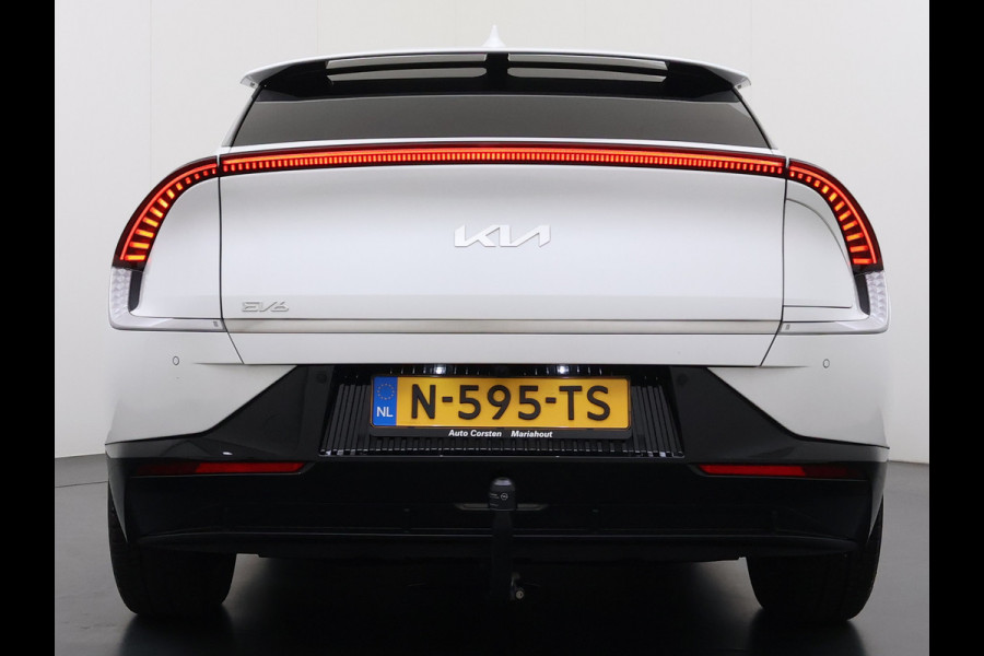 Kia Ev6 Plus Long Range 77.4kWh Trekhaak Leer+Ventilatie+Verwarming Camera Adap.Cruise Warmtepomp Meridian®-Audio Stuur+Achterbankverwar SOH 100% Elek.Achterklep Apple Carplay Android Privacy Glas Pdc Lmv Led DAB 1.600KG Trekgewicht Dealeronderhouden