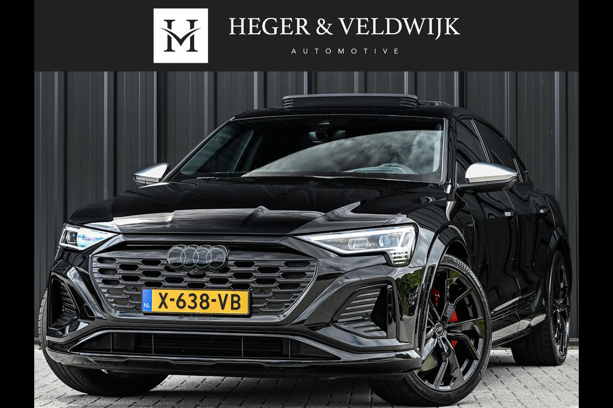 Audi Q8 Sportback e-tron S quattro SQ8 115 kWh /503PK | NL-Auto | 1ste Eigenaar | Panoramadak | B&O | HUD | 360 Camera | Carbon Interieur | Adaptive Cruise | Stoelverwarming V+A | Luchtvering | Stuurverwarming | Memory Seats | Ambiance Interieur |