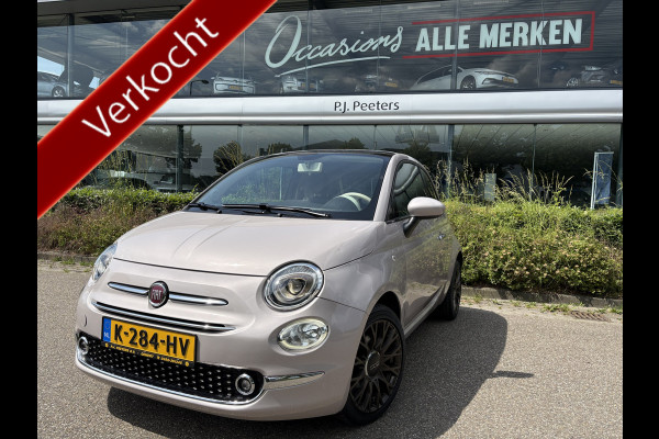 Fiat 500 1.2 Star Powder Pink Glazen panoramadak - Climate control - Parkeersensor achter - Cruise control - Mistlampen - Licht metalen velgen 16 inch - Bluetooth - Radio - Stuur multifunctioneel - Elektrische ramen - Lederen bekleding -  Extra getint glas achter