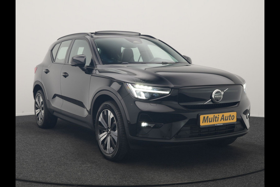 Volvo XC40 Recharge Ultimate 69 kWh 232pk Dealer O.H | Trekhaak Af Fabriek | Panodak | 360 Camera | Adaptive Cruise | Harman / Kardon | Alcantara Sportstoelen Memory & Verwarmd | BLIS | Keyless | Apple Carplay | Pilot Assist | Stuurverwarming | Google Assistant & Maps | Navigatie | DAB | 19"L.M |