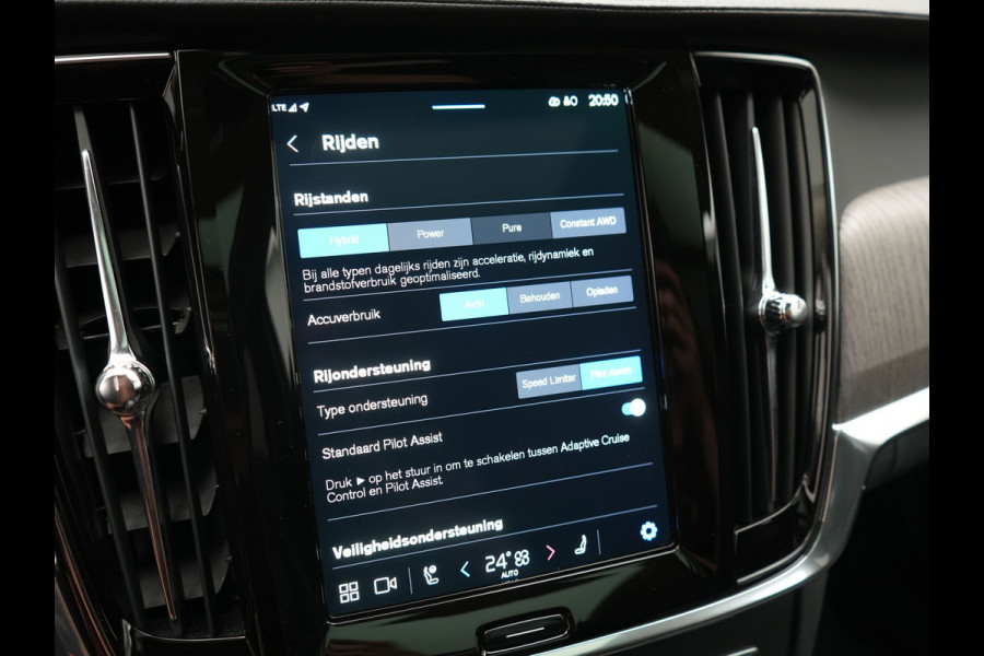 Volvo V90 T6 AWD Inscription PHEV 350pk Dealer O.H | Panodak | Adaptive Cruise | Camera | Harman / Kardon | Lederen Sportstoelen Memory & Verwarmd | Apple Carplay | BLIS | Keyless | Pilot Assist | Google Assistant & Maps | Virtual | Navigatie | DAB | 19"L.M | Plug In Hybrid |