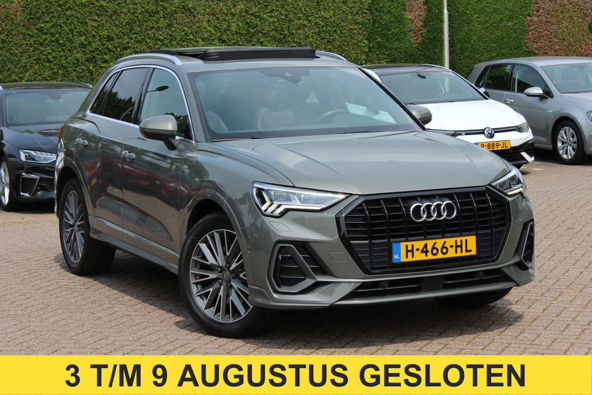 Audi Q3 45 TFSI quattro S Line edition one / Panoramadak / Camera / Keyless / B&O / Matrix LED / 19'' / CarPlay / Elektr. Stoelen / Sfeerverlichting / Dodehoek / DAB / Stoelverwarming / ACC