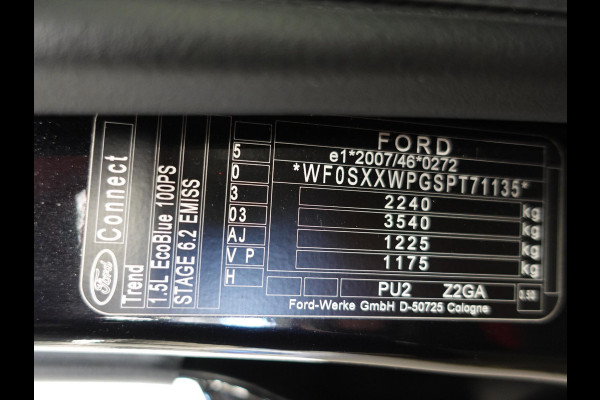 Ford Transit Connect 1.5 EcoBlue L2 Trend Automaat Airco Navigatie Cruise PDC 3Zits Camera DAB+