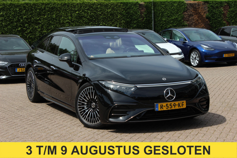 Mercedes-Benz EQS 450+ AMG Line 108 kWh / SoH 95,9% / Achterasbesturing / Panoramadak / Head-up / 360Camera / Luchtvering / Burmester / 20'' / Stoelventilatie / Stoel+Stuurverwarming / Dodehoek / DAB / ACC