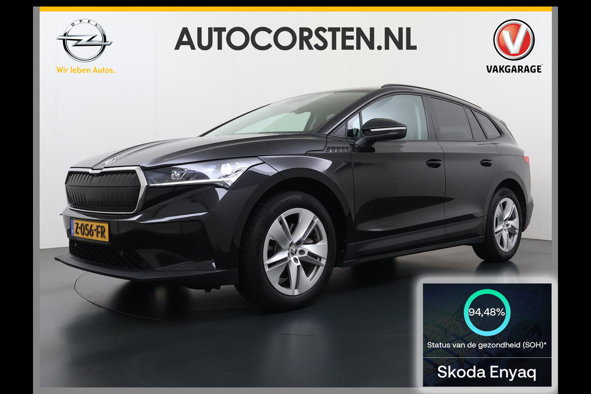 Škoda Enyaq iV60 SOH 94% Camera Adap.Cruise 3-Zone Ecc Stoel+Stuurverwarming Elek.A.klep Elek.Stoel+Memory Navi DAB Pdc Apple Carplay Android Auto Privacy Glas Usb Led SmartLink 19''LM Business Edition 1e Eigenaar Dealeronderhouden Origineel Nederlandse Auto