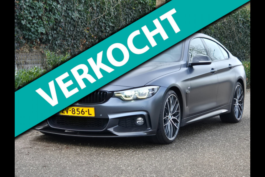 BMW 4 Serie 420i Gran Coupé M Sport Individual MAT Grey Orig BMW Performance 20inch Apple CarPlay High Executive BTW AUTO