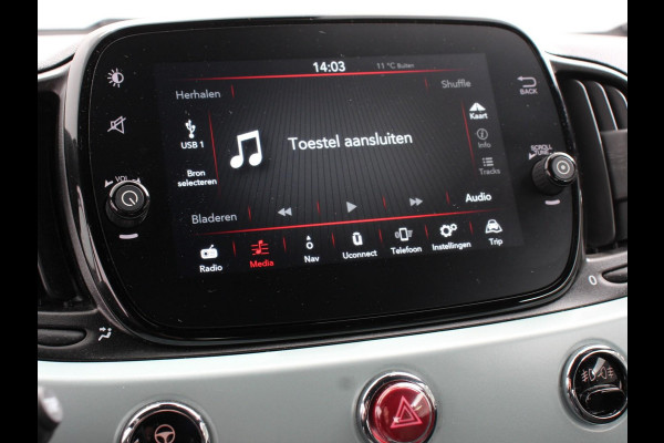 Fiat 500C 1.0 Hybrid Bellavita Navigatie Apple Carplay Android Auto Parkeersensoren Climate Control Lichtmetalen velgen Bluetooth