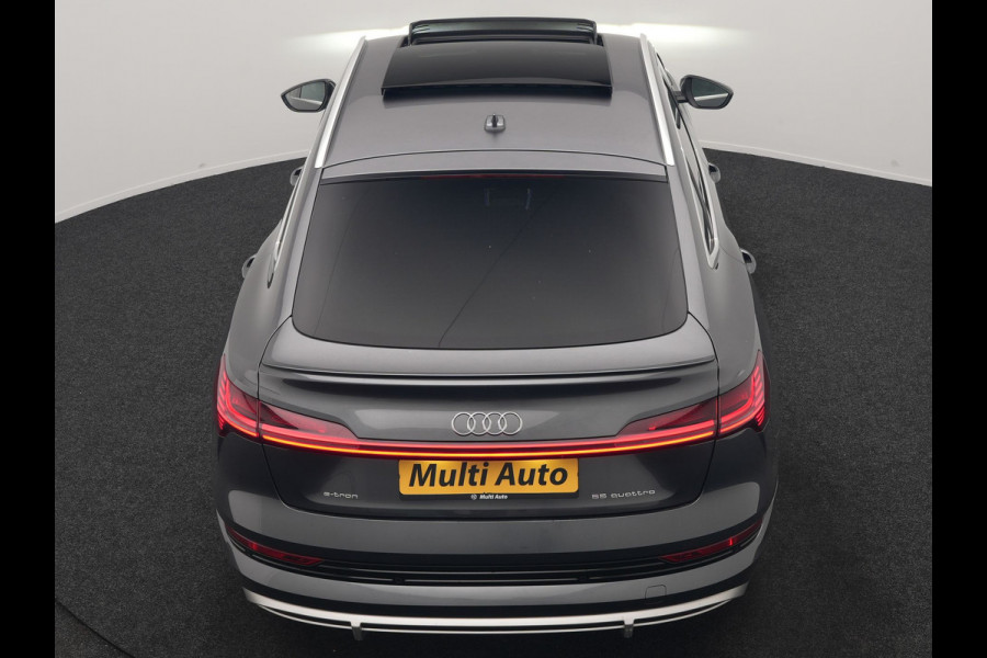 Audi e-tron Sportback 55 quattro S Line 95 kWh 408pk Dealer O.H | Trekhaak Afn. | Adaptive Cruise | Camera | Bang & Olufsen | Alcantara Sportstoelen Memory & Verwarmd | Keyless | Apple Carplay | BLIS | Navigatie | Virtual | DAB | 21"L.M |