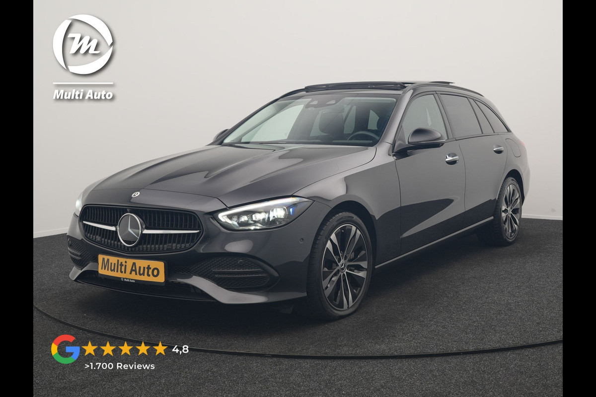 Mercedes-Benz C-Klasse Estate 300 e Avantgarde 313pk Dealer O.H | Trekhaak Af Fabriek | Panodak | Adaptive Cruise | 360 Camera | Digital LED | Lederen Sportstoelen Memory & Ventilatie | Keyless | Apple Carplay | Stoelverwarming | Pilot Assist | Stuurverwarming | Virtual | Sfeerverlichting | Navigatie | DAB | 18"L.M | Plug In Hybrid |