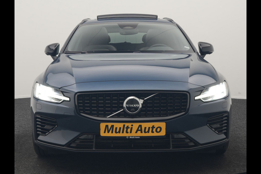 Volvo V60 T6 PHEV AWD Plus Dark Long Range 350pk Dealer O.H | Trekhaak Af Fabriek | Panodak | Adaptive Cruise | 360 Camera | Sportstoelen Memory & Verwarmd | Keyless | Apple Carplay | Pilot Assist | Stuurverwarming | Google Assistant & Maps | Navigatie | Virtual | DAB | 19"L.M | Plug In Hybrid |