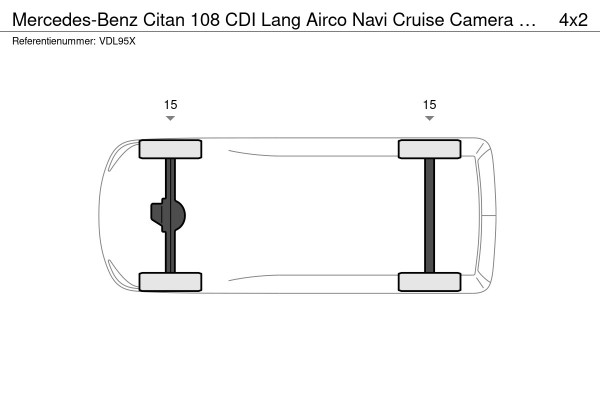 Mercedes-Benz Citan 108 CDI  Lang Airco Navi Cruise Camera Schuifdeur Houten Laadvloer