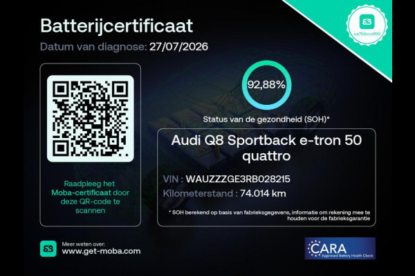 Audi Q8 Sportback e-tron 50 quattro S Edition 95 kWh 340pk | Panoramadak | Lederen bekleding | Luchtvering |  Elektrisch verstelbare voorstoelen met geheugen |