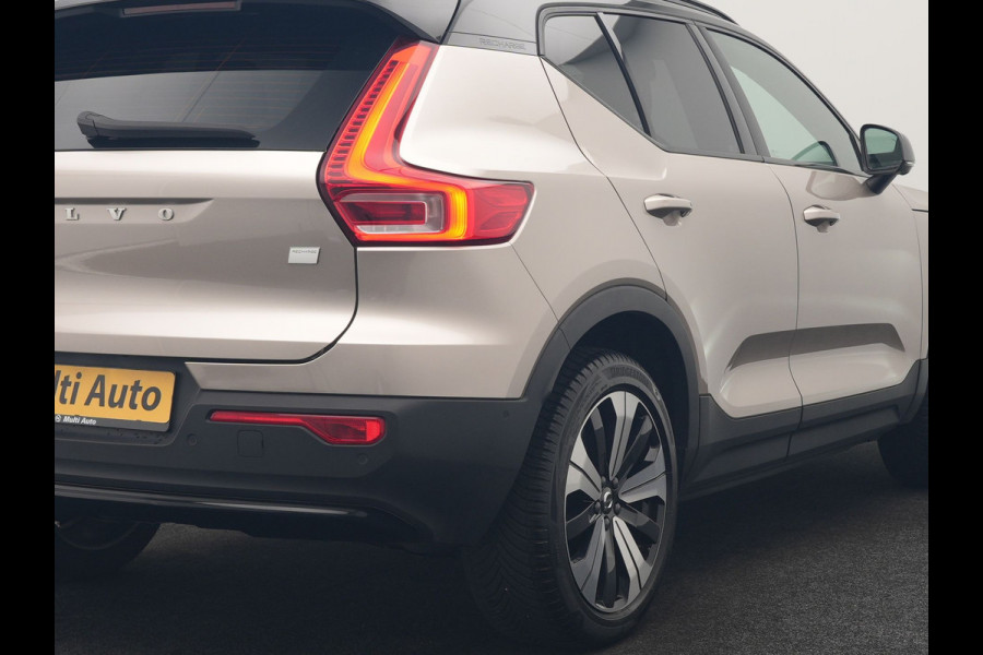 Volvo XC40 Ultimate Recharge Pure 69 kWh 231pk Dealer O.H. | Trekhaak Af Fabriek | Panodak | Adaptive Cruise | 360 Camera | Harman / Kardon | Sportstoelen Memory & Verwarmd | Warmtepomp | Keyless | Blis | Stuur Verwarmd | Google Assistent | DAB |