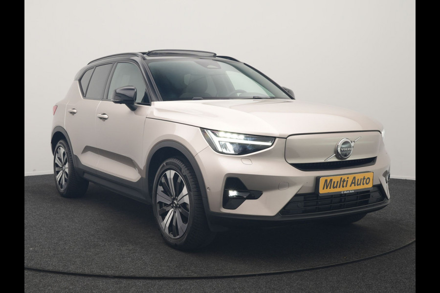 Volvo XC40 Ultimate Recharge Pure 69 kWh 231pk Dealer O.H. | Trekhaak Af Fabriek | Panodak | Adaptive Cruise | 360 Camera | Harman / Kardon | Sportstoelen Memory & Verwarmd | Warmtepomp | Keyless | Blis | Stuur Verwarmd | Google Assistent | DAB |