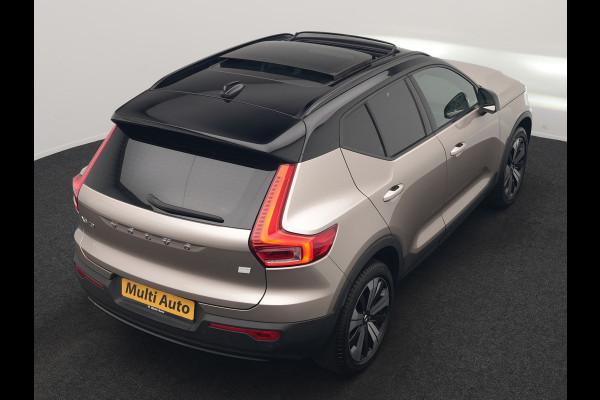 Volvo XC40 Ultimate Recharge Pure 69 kWh 231pk Dealer O.H. | Trekhaak Af Fabriek | Panodak | Adaptive Cruise | 360 Camera | Harman / Kardon | Sportstoelen Memory & Verwarmd | Warmtepomp | Keyless | Blis | Stuur Verwarmd | Google Assistent | DAB |