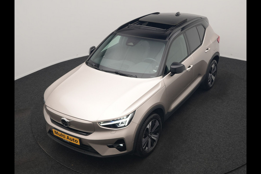Volvo XC40 Ultimate Recharge Pure 69 kWh 231pk Dealer O.H. | Trekhaak Af Fabriek | Panodak | Adaptive Cruise | 360 Camera | Harman / Kardon | Sportstoelen Memory & Verwarmd | Warmtepomp | Keyless | Blis | Stuur Verwarmd | Google Assistent | DAB |