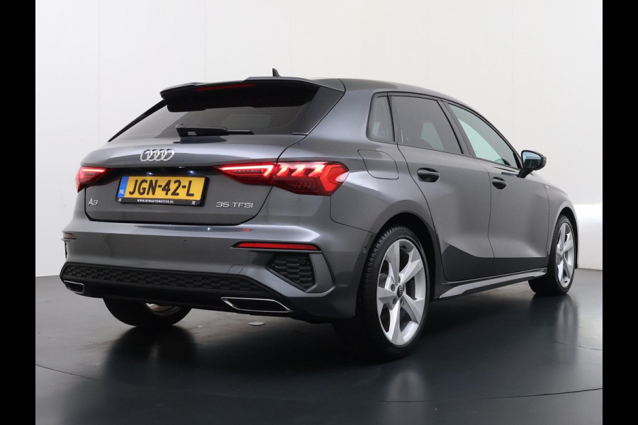 Audi A3 Sportback 35 TFSI S edition 150PK | 3X S-LINE IN & EXTERIEUR + ONDERSTEL | MILD-HYBRIDE  | NAVI + CARPLAY | STOELVERWARMING | CAMERA | ALL SEASON BANDEN | FULL LED | RIJKLAAR MET 12 MND BOVAG GARANTIE |
