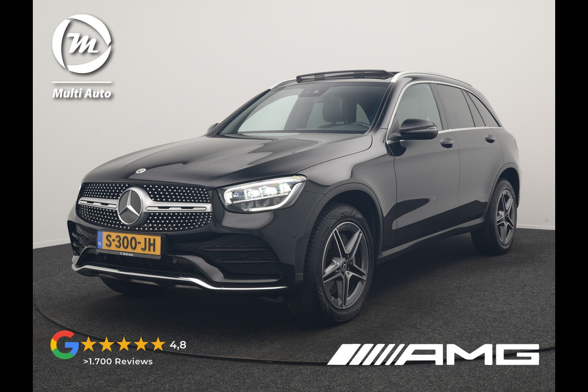 Mercedes-Benz GLC 300e 4MATIC Business Solution AMG 320pk Dealer O.H. | Trekhaak Afn. | Panodak | Camera | Alcantara Sportstoelen Verwarmd | Sfeerverlichting | Apple Carplay | Cruise Control | Navigatie | DAB | 19"L.M | Plug In Hybrid |