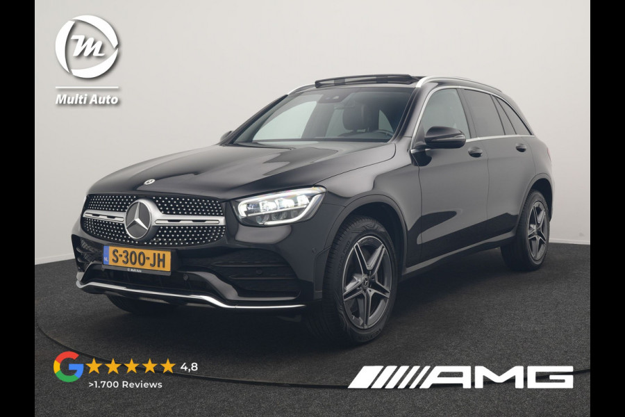 Mercedes-Benz GLC 300e 4MATIC Business Solution AMG 320pk Dealer O.H. | Trekhaak Afn. | Panodak | Camera | Alcantara Sportstoelen Verwarmd | Sfeerverlichting | Apple Carplay | Cruise Control | Navigatie | DAB | 19"L.M | Plug In Hybrid |