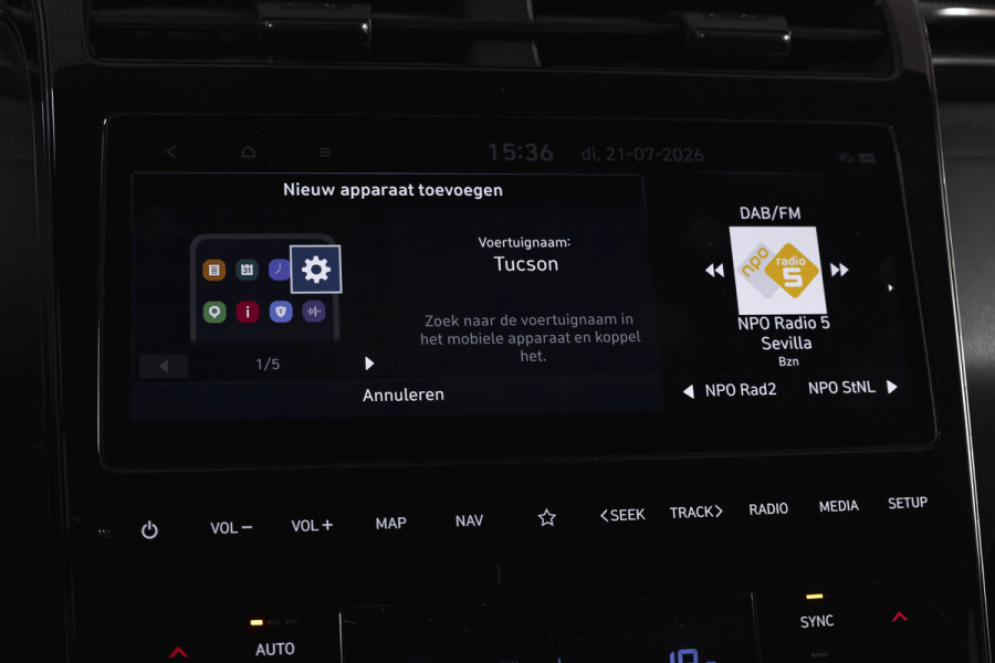 Hyundai Tucson 1.6 T-GDI HEV N Line Sky Orig. NL | S/K-Panodak | Adapt. Cruise | Stoel-+Stuurverw. | PDC | 360 Camera | NAV+App. Connect | ECC | Afn. Trekhaak | LM 19" |