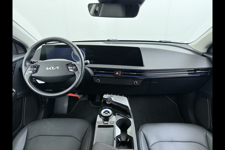 Kia Ev6 Plus 77.4kWh SOH 100% Trekhaak Adap.Cruise Warmtepomp Leder+Ventilatie+Verwarming Meridian®-Surround Verwarmd Stuur+Achterbank N Stoel-Memory Elek.Achterklep Privacy Glas USB Bluetooth DAB ESP Lane Assist 1.600KG Trekgewicht Dealeronderhouden