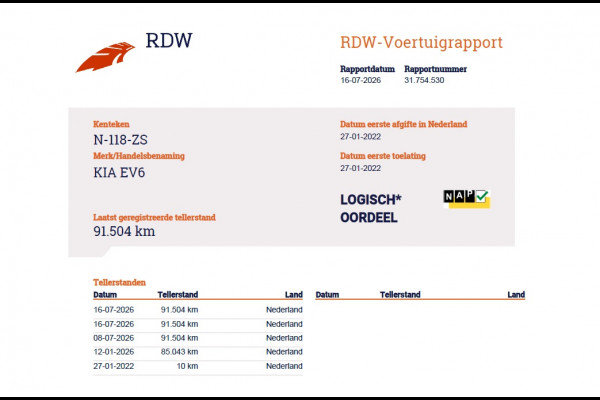 Kia Ev6 Plus 77.4kWh SOH 100% Trekhaak Adap.Cruise Warmtepomp Leder+Ventilatie+Verwarming Meridian®-Surround Verwarmd Stuur+Achterbank N Stoel-Memory Elek.Achterklep Privacy Glas USB Bluetooth DAB ESP Lane Assist 1.600KG Trekgewicht Dealeronderhouden