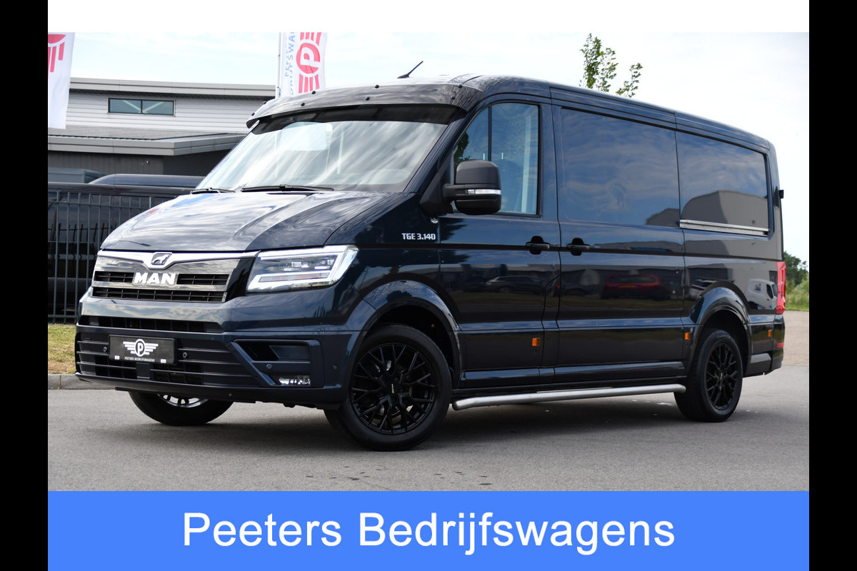 MAN TGE 3.140 35 2.0 L3H3 PB Edition Adaptieve Cruise, Camera, Carplay, LED, 2 x Schuifdeur, Clima, Stoelverwarming, Automaat, Sensoren, Trekhaak, 140pk, Uniek!