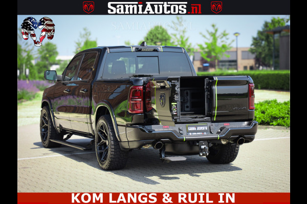 Dodge Ram Limited Night High Output 540HP 706Nm | Massage + Full Option | De Meest Luxe en Volle Pick-Up in zijn Klasse | Comfortabele Dubbele Cabine met Royale 5 Zitplaatsen | BPM vrij | Nu Leverbaar uit Voorraad | Voorraad Nr 2300 - 7689 | De specialist in Amerikaanse pick‑ups in Nederland en Europa.